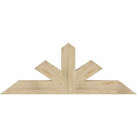 Ekena Millwork Saratoga Rough Sawn Timber Gable Bracket, Douglas Fir, 60"W x 22"H x 6"D x 6"F, 9/12 Pitch GBW060X22X0606SAR00RDF